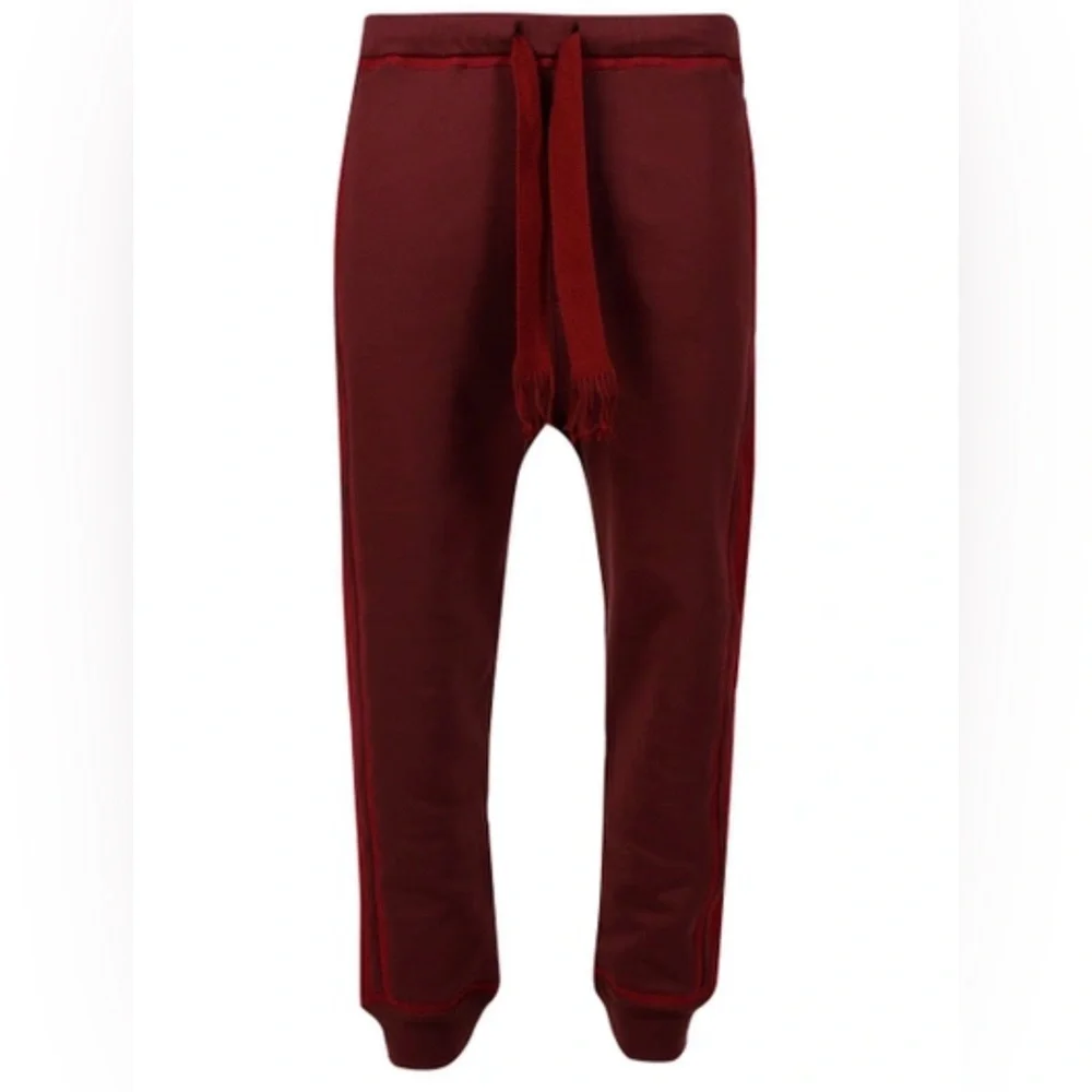 NEW NWT LOEWE Bi-Color Joggers In Burgundy Sweatpants